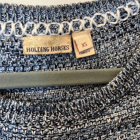 Anthropologie Holding Horses Blue Knit Fringe Shift Dress Size XS - Picture 4 of 7
